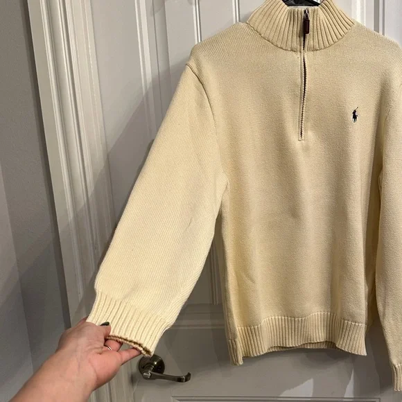 Polo by Ralph Lauren Beige Zip-Up Sweater - Picture 4 of 5